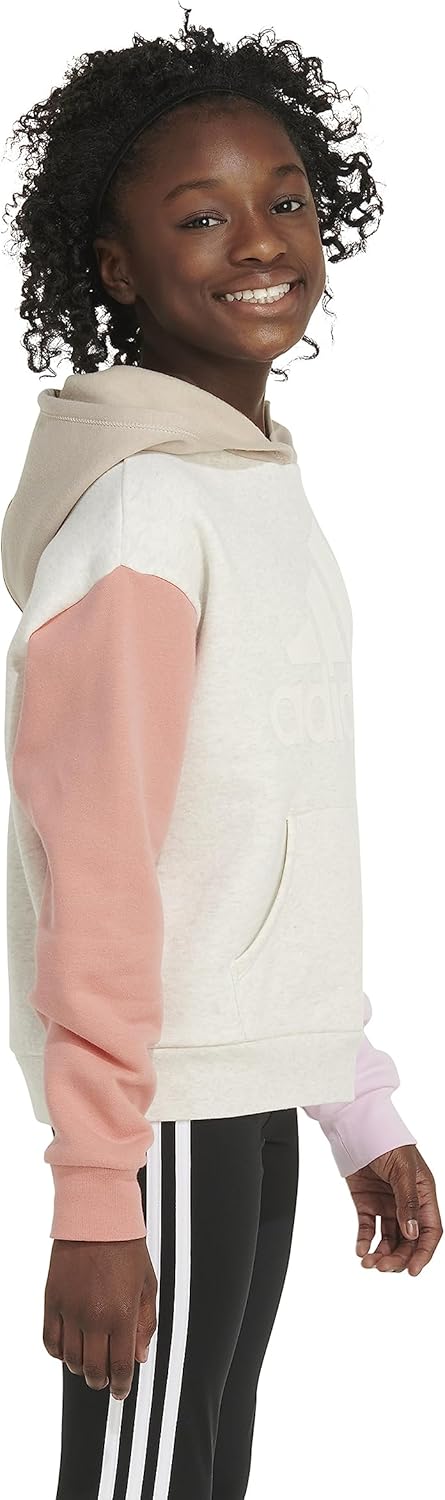 Adidas Girls Gradient Fleece Pullover Hoodie Layered for Warmness and Style