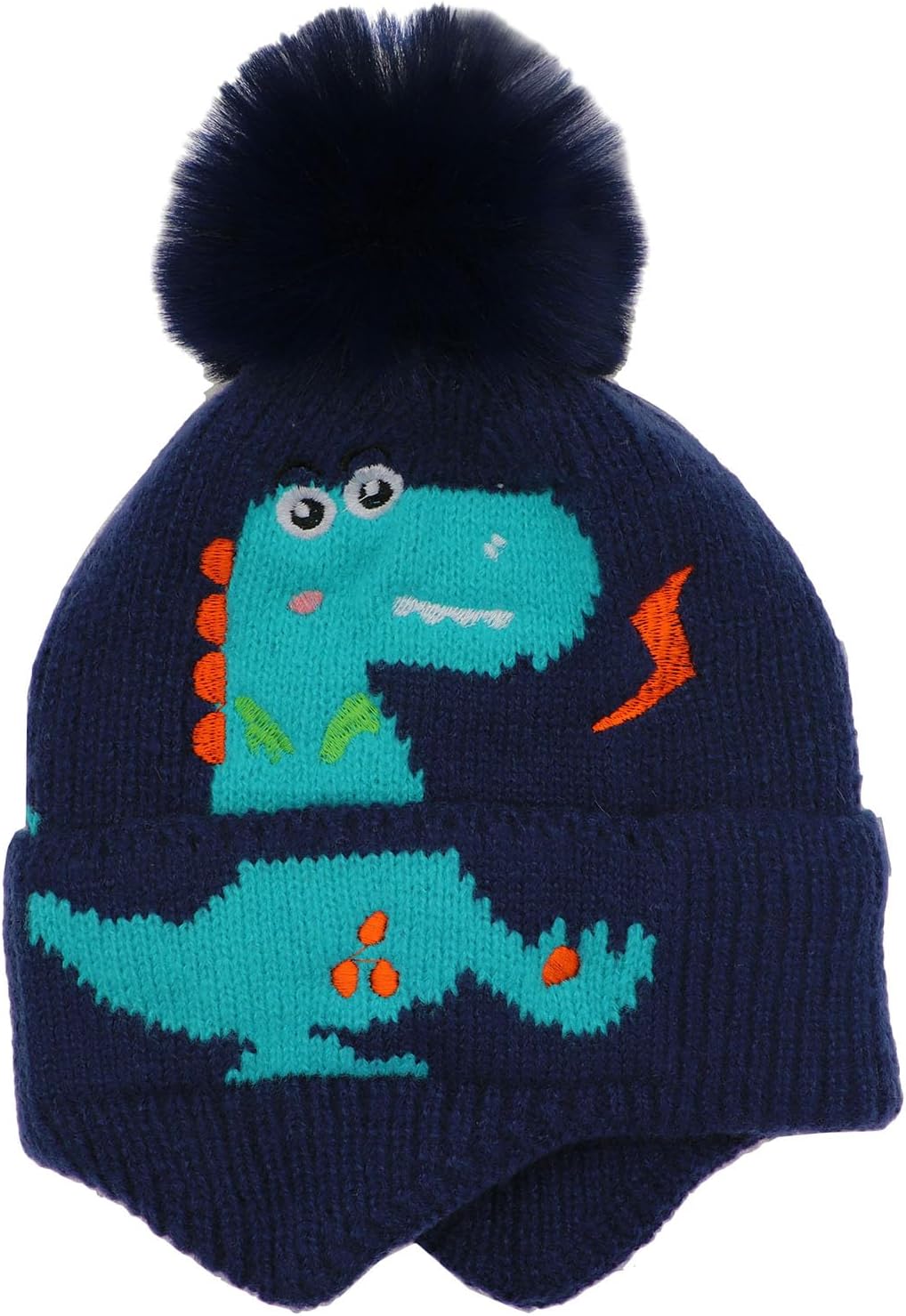 Dinosaur Winter Knit Hat for Kids Ages 2-7