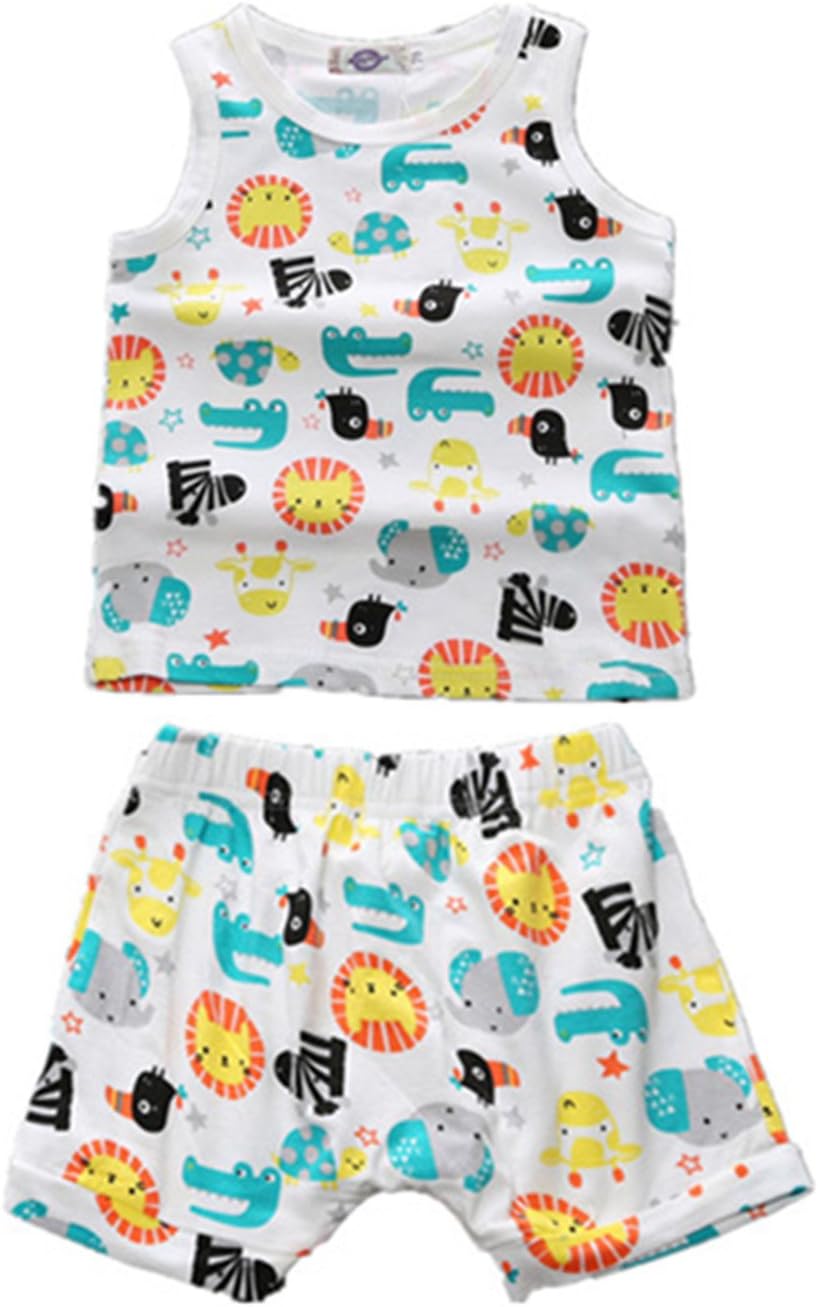 Summer Baby Fruit Printed Cotton Tank Tops Shorts Set