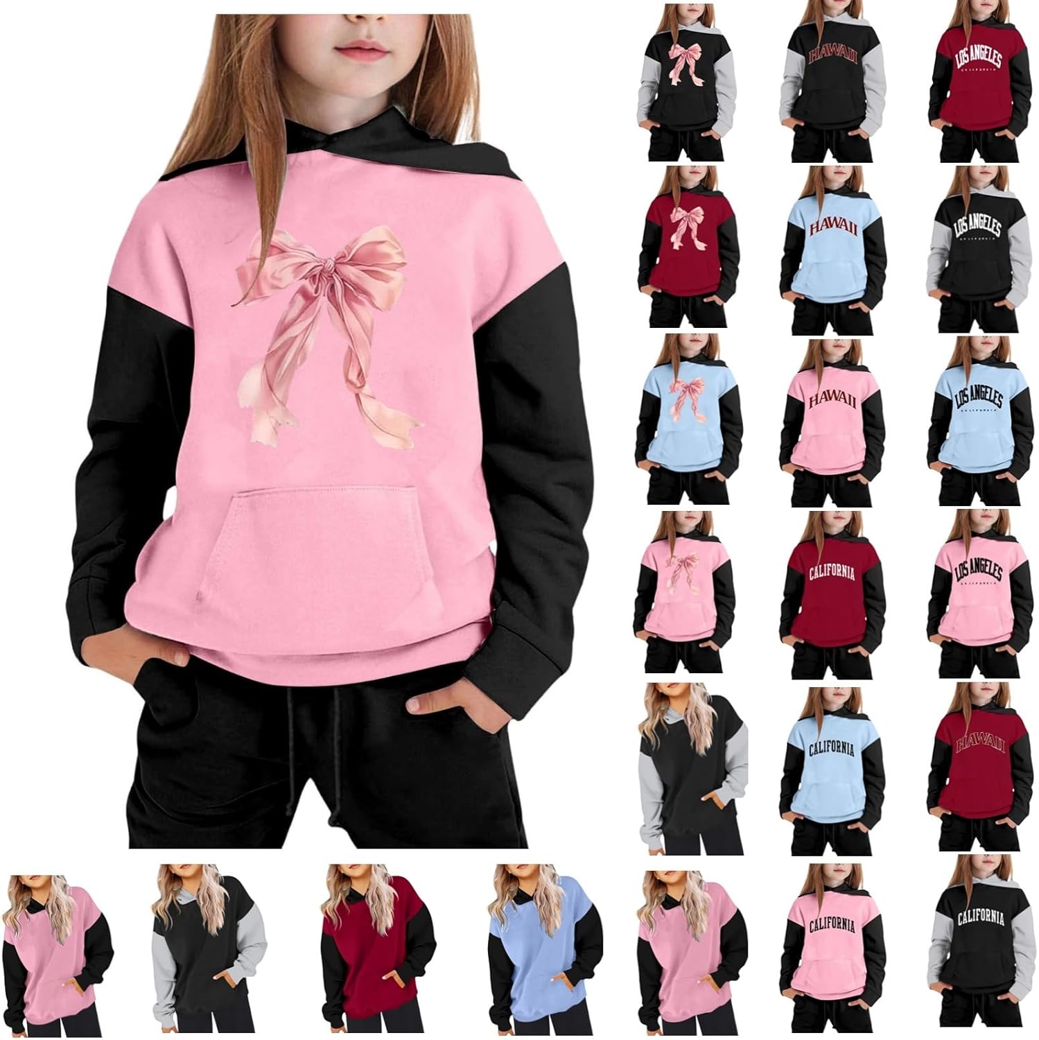 Boys and girls two-piece athletic tracksuit set for kids