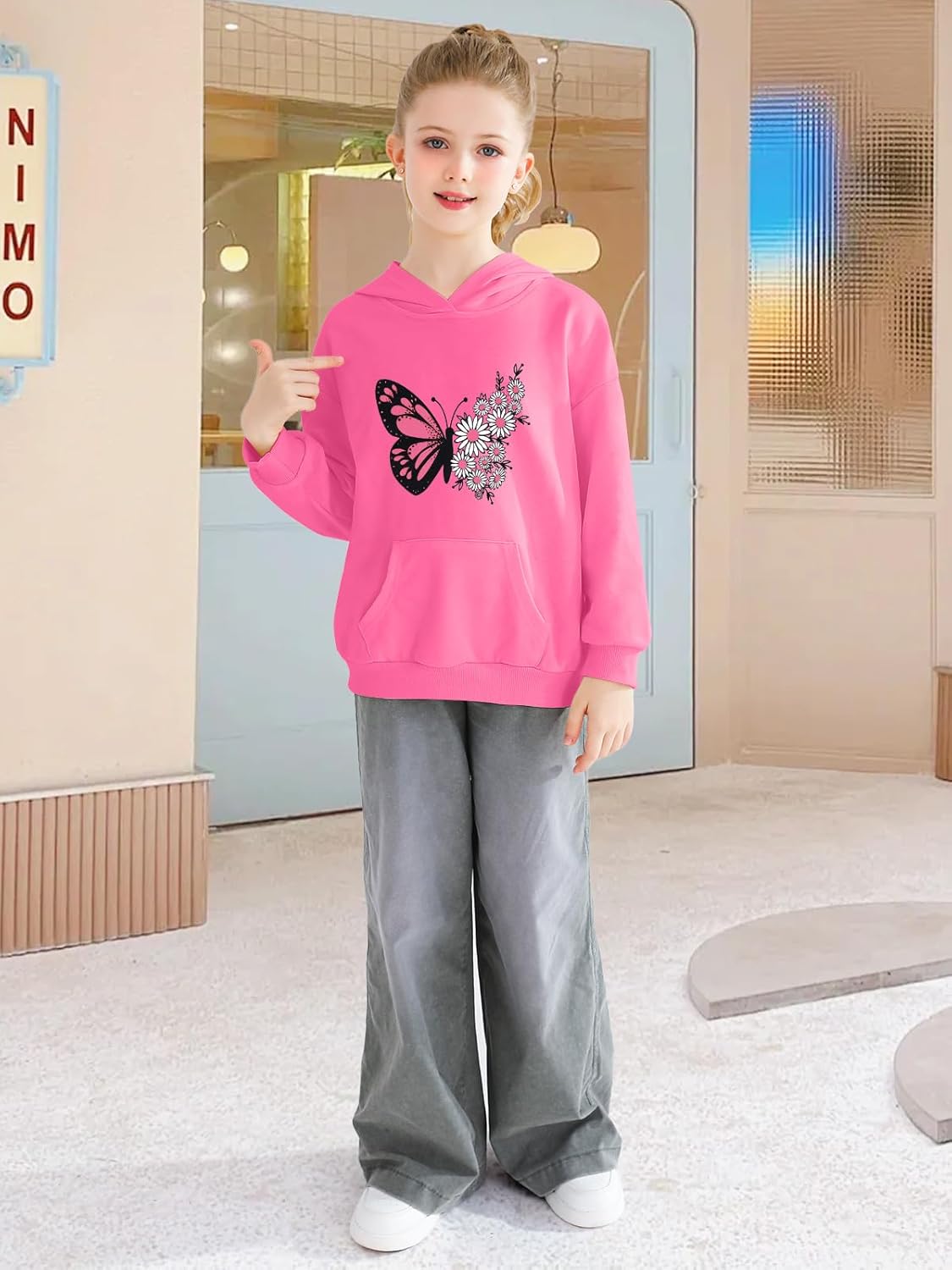 Cudtum Girls Long Sleeve Hoodie with Pocket