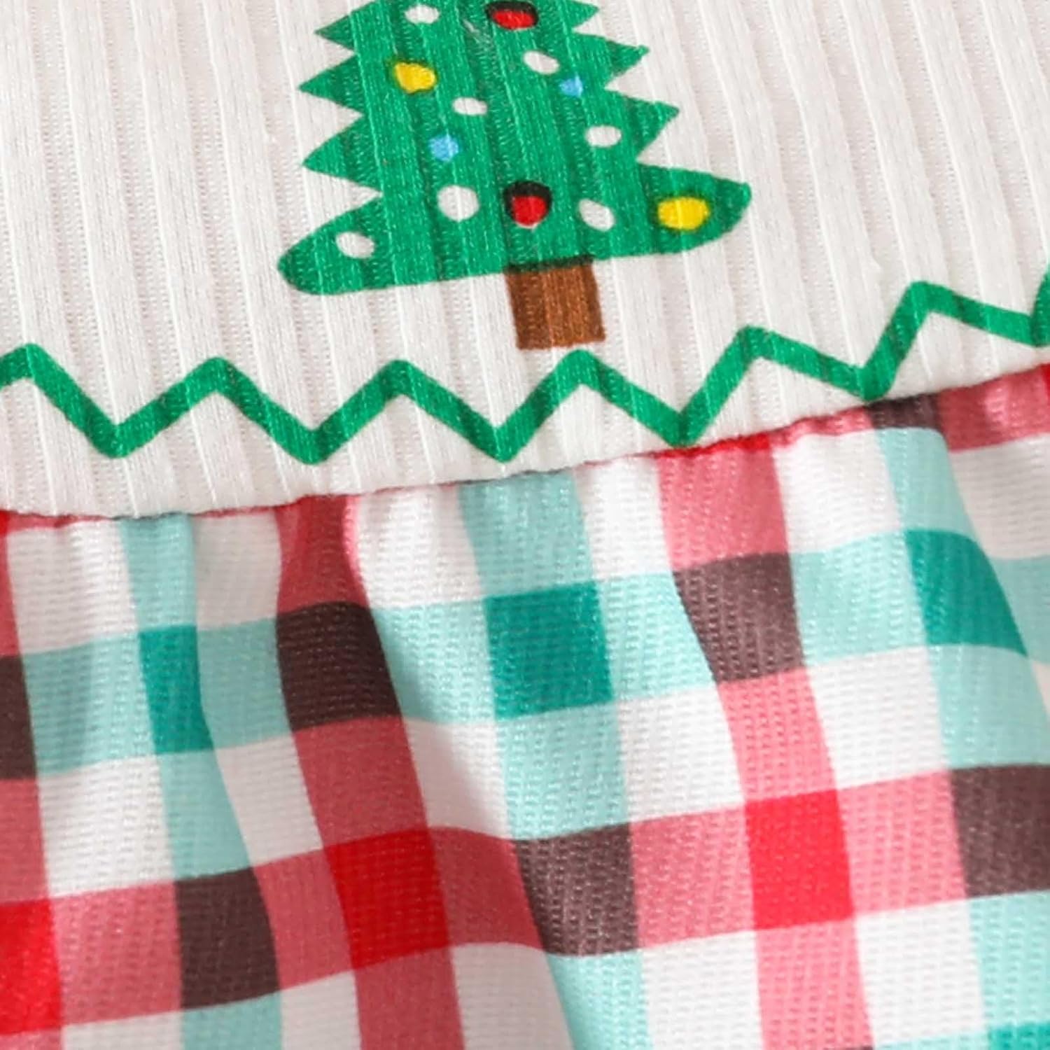 Christmas Baby Boy Leotard Outfit with Red Checkered Design