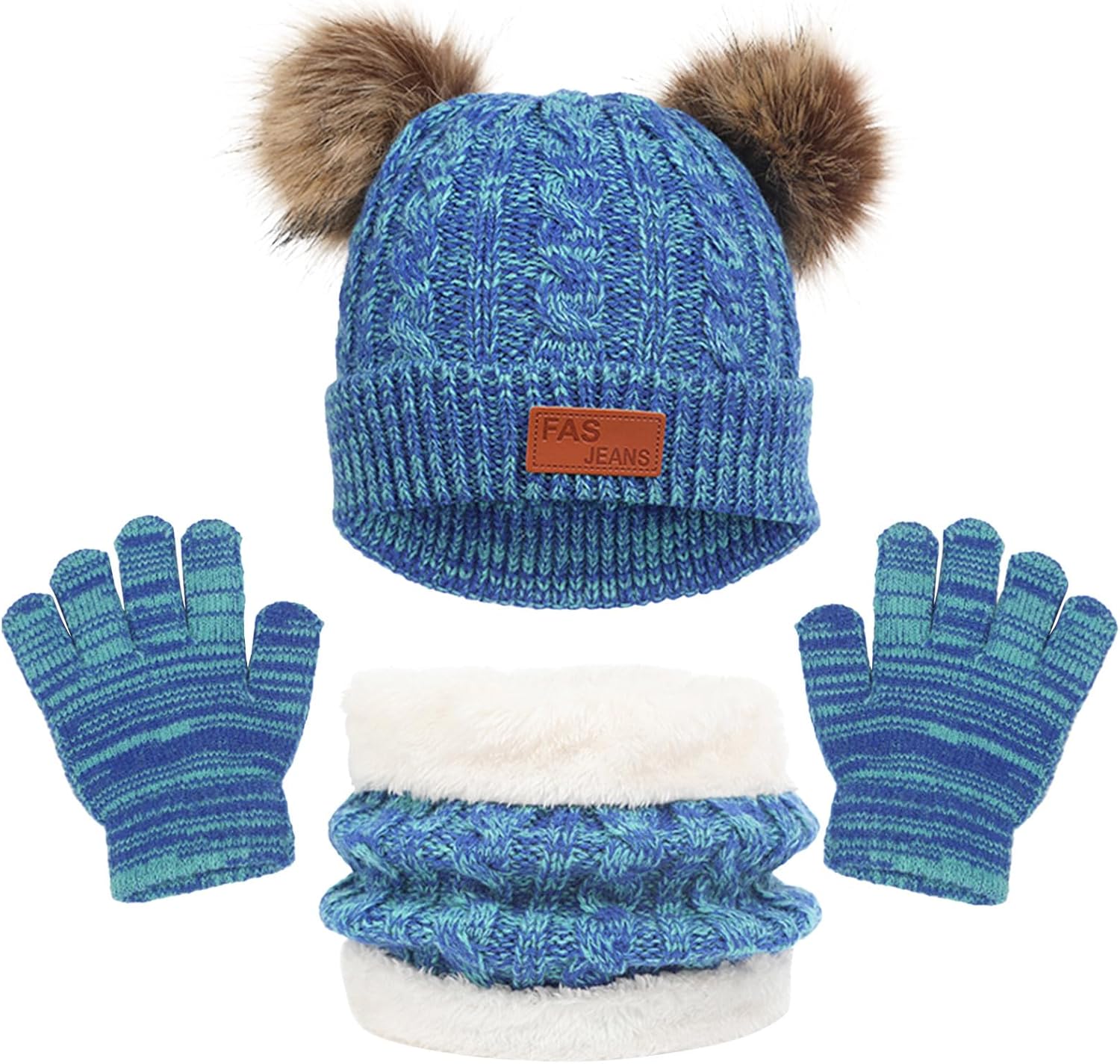 QotLoyi Kids Hats Gloves Set