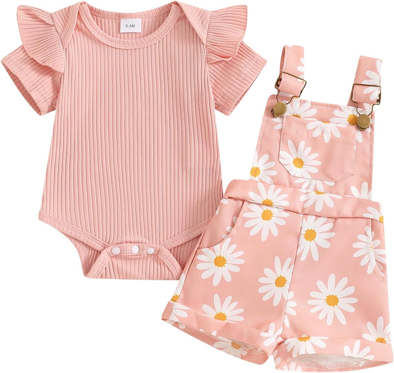 Newborn Summer Romper Overalls Set for Girls