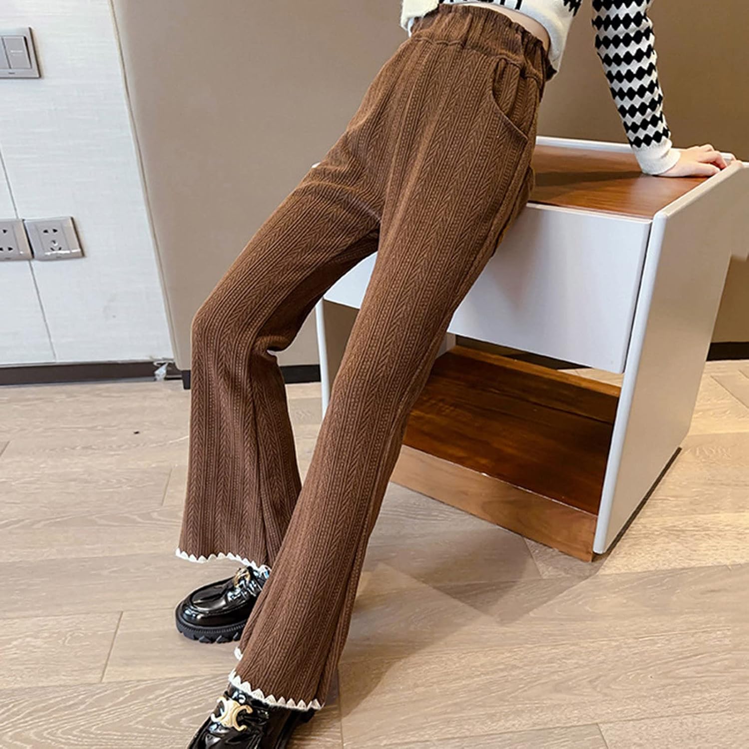 Slim High-Waisted Corduroy Flare Pants for Toddler Girls