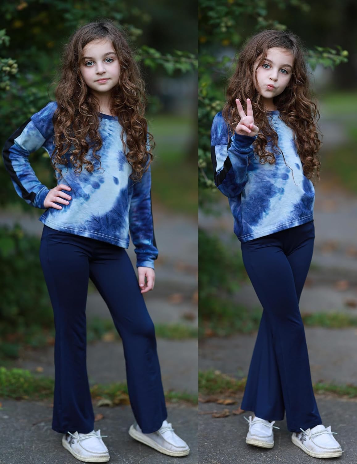 Zaclotre Girls High Waisted Flare Leggings with Pockets