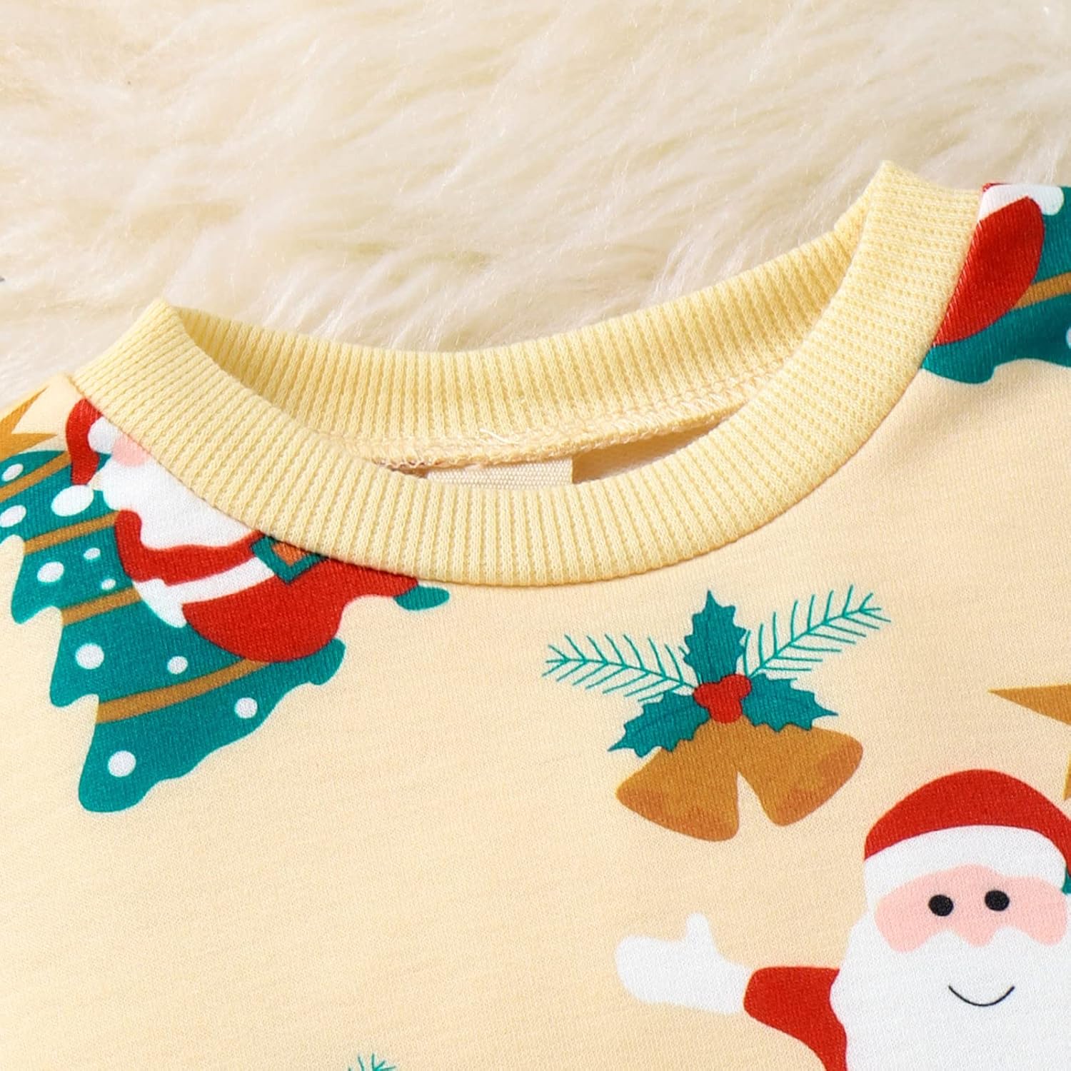 Christmas Toddler Santa Print Pullover T-Shirt with Headband