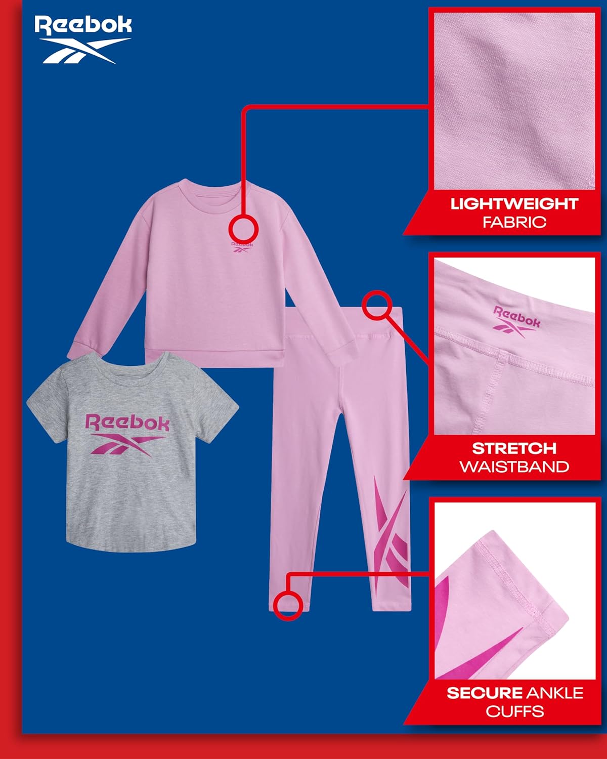 Reebok toddler girls performance wear