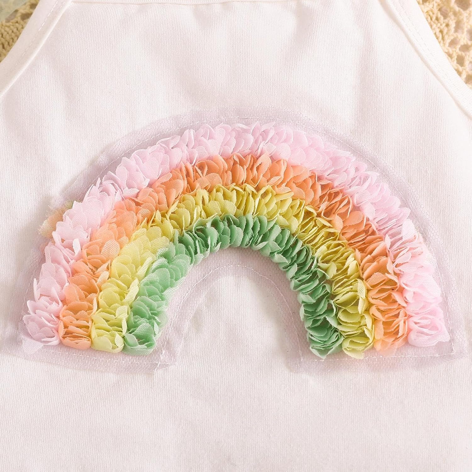 Rainbow Embroidery Kids Outfit 2Pcs - Women and Men