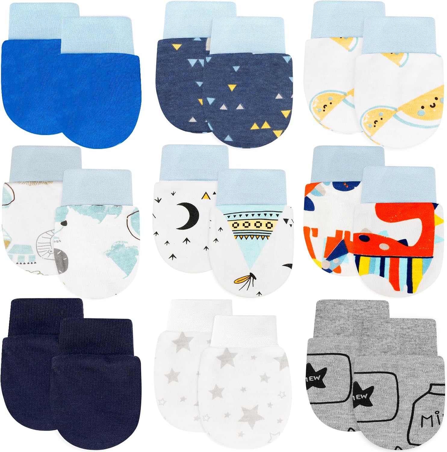 ONESING Organic Cotton Baby Gloves No Scratching 0-6 Months