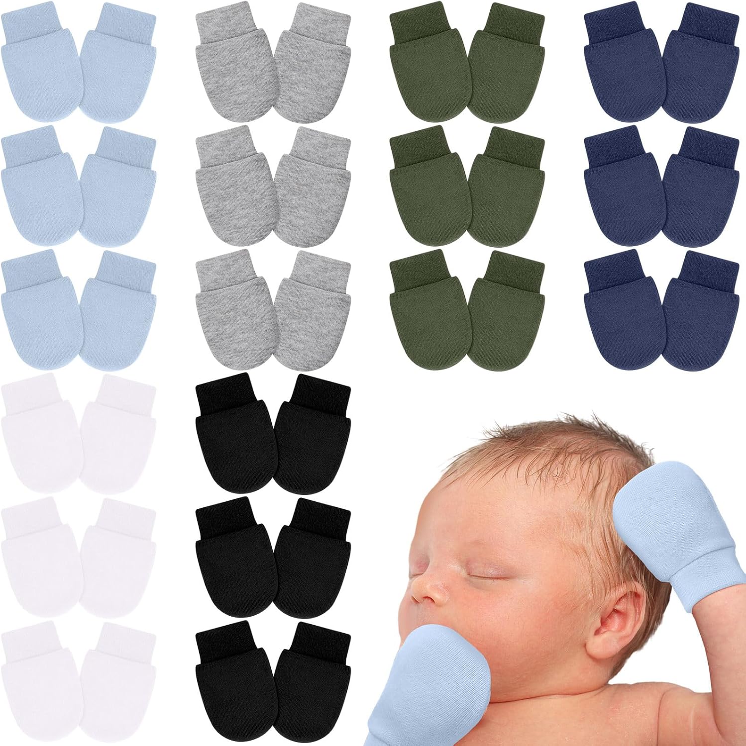 Twistover 18 Pairs Perfect for Premie Babies No Scratch Cotton Gloves