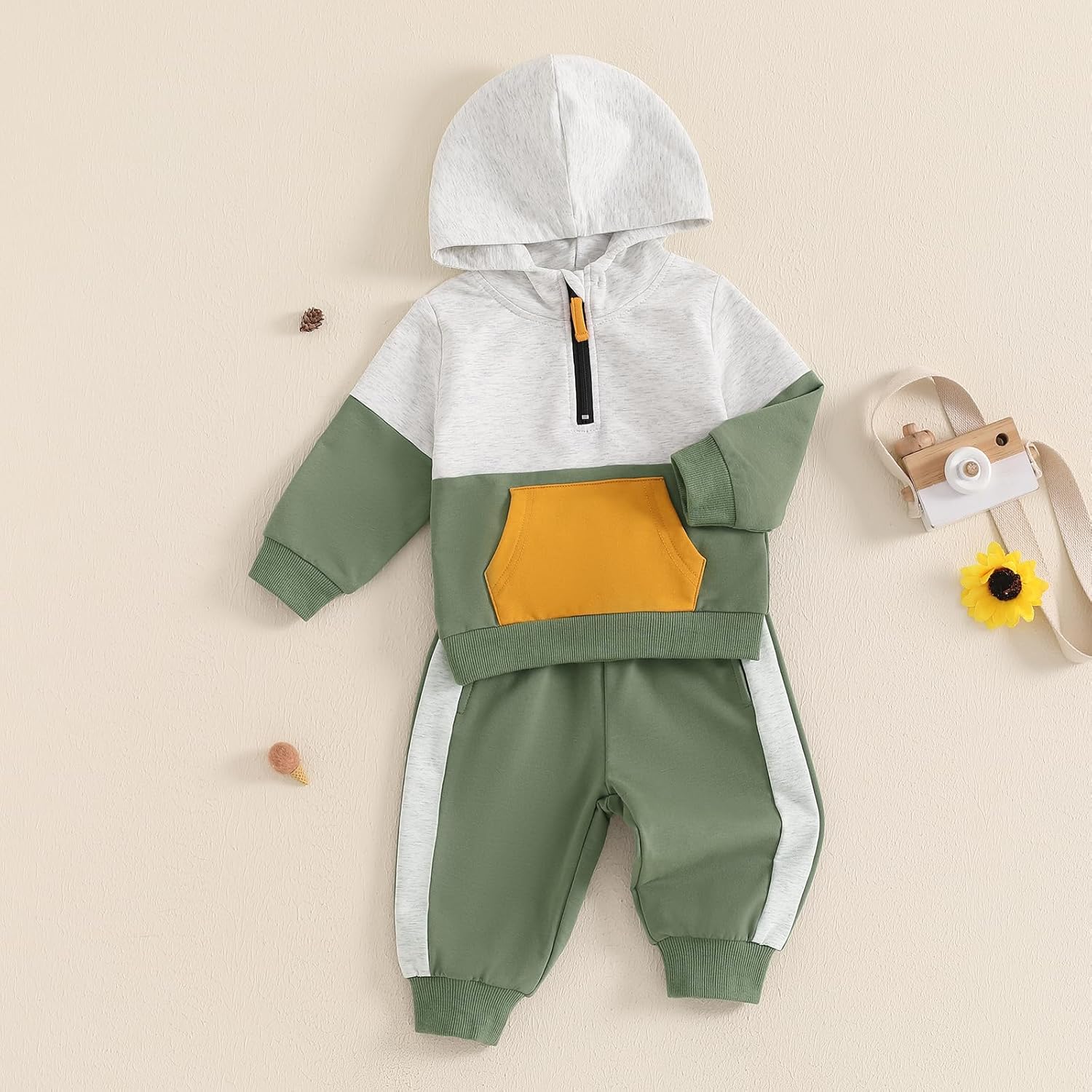 Infant Boys Cold-Hardy HOLLED Sweatshirt Pants Set