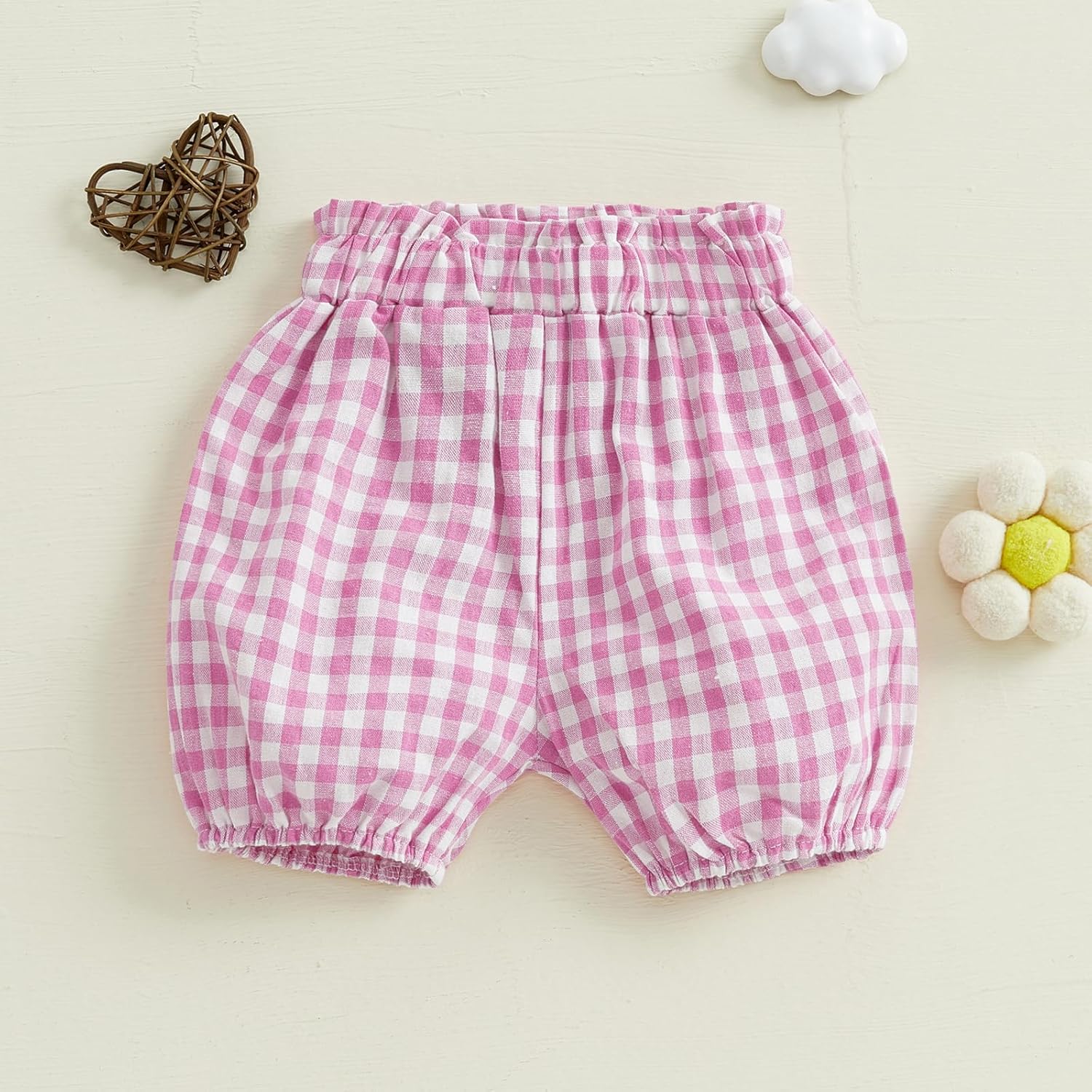 Emmababy Baby Girl Plaid Ruffle Shorts Bloomers Diaper Covers