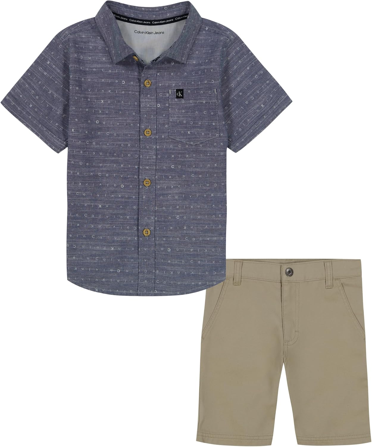 Calvin Klein Baby 2-Piece Woven Short Set