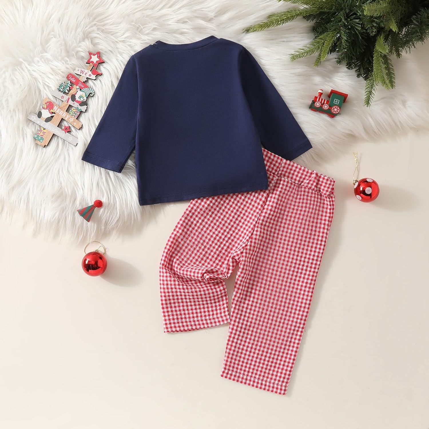 Christmas Kids Boys Girls Outfit - Santa Warm Sweater Pants Set