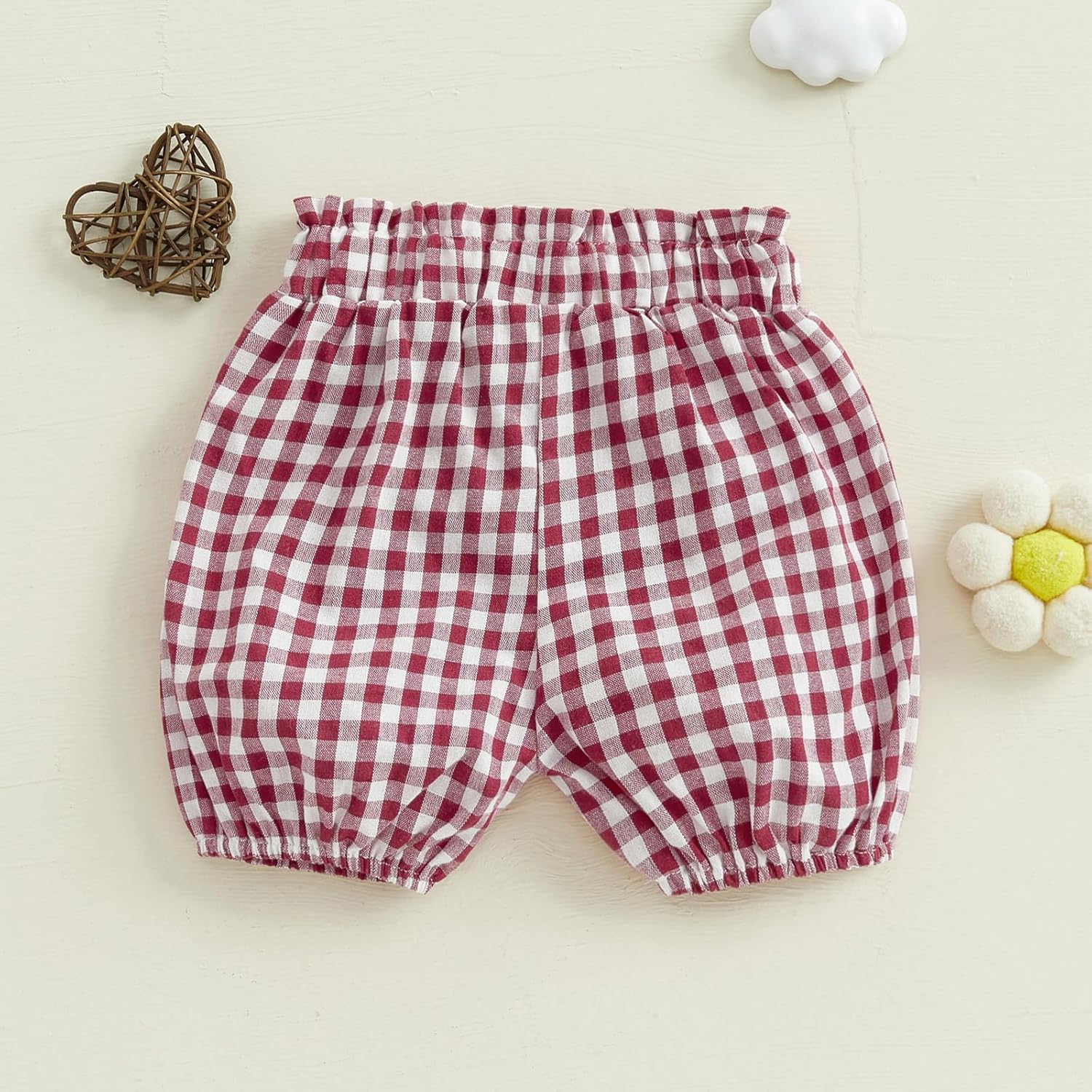 Emmababy Baby Girls Plaid Ruffle Shorts