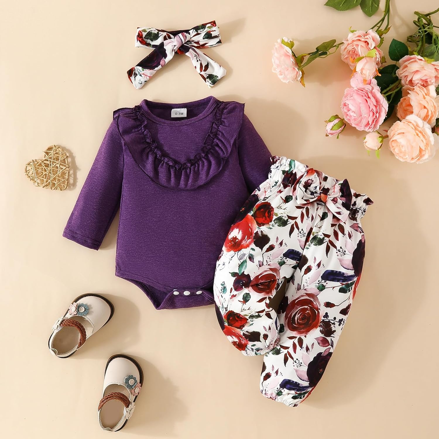 Adorable Toddler Girls SET - Long Sleeve Floral Top and Pants