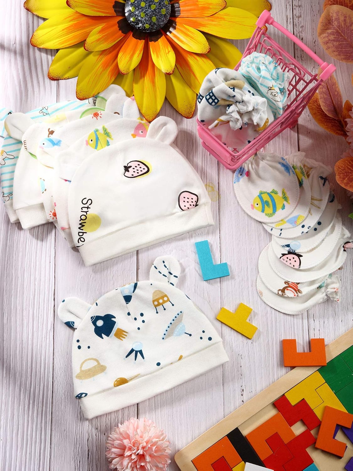 Geyoga Newborn Cap Mitten Set