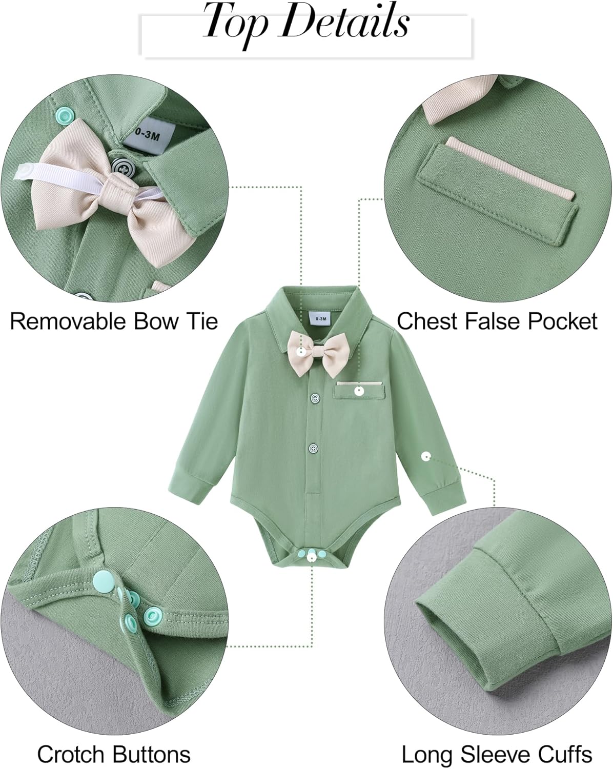 ZOEREA Baby Boy Suit - Gentleman Outfit for Newborn to 24 Months