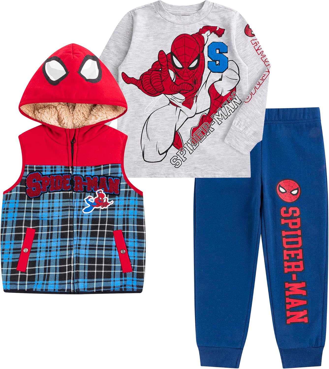Marvel Spider-Man Boys 3-Piece Crewneck Set