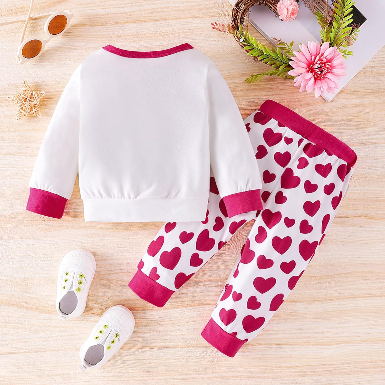 Cute Valentines Day Toddler Outfit with Heart-Shaped Collar
