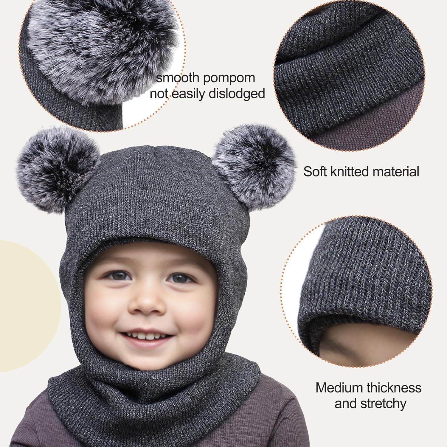Ewaycom Polar Bear Winter Hat Set for Kids
