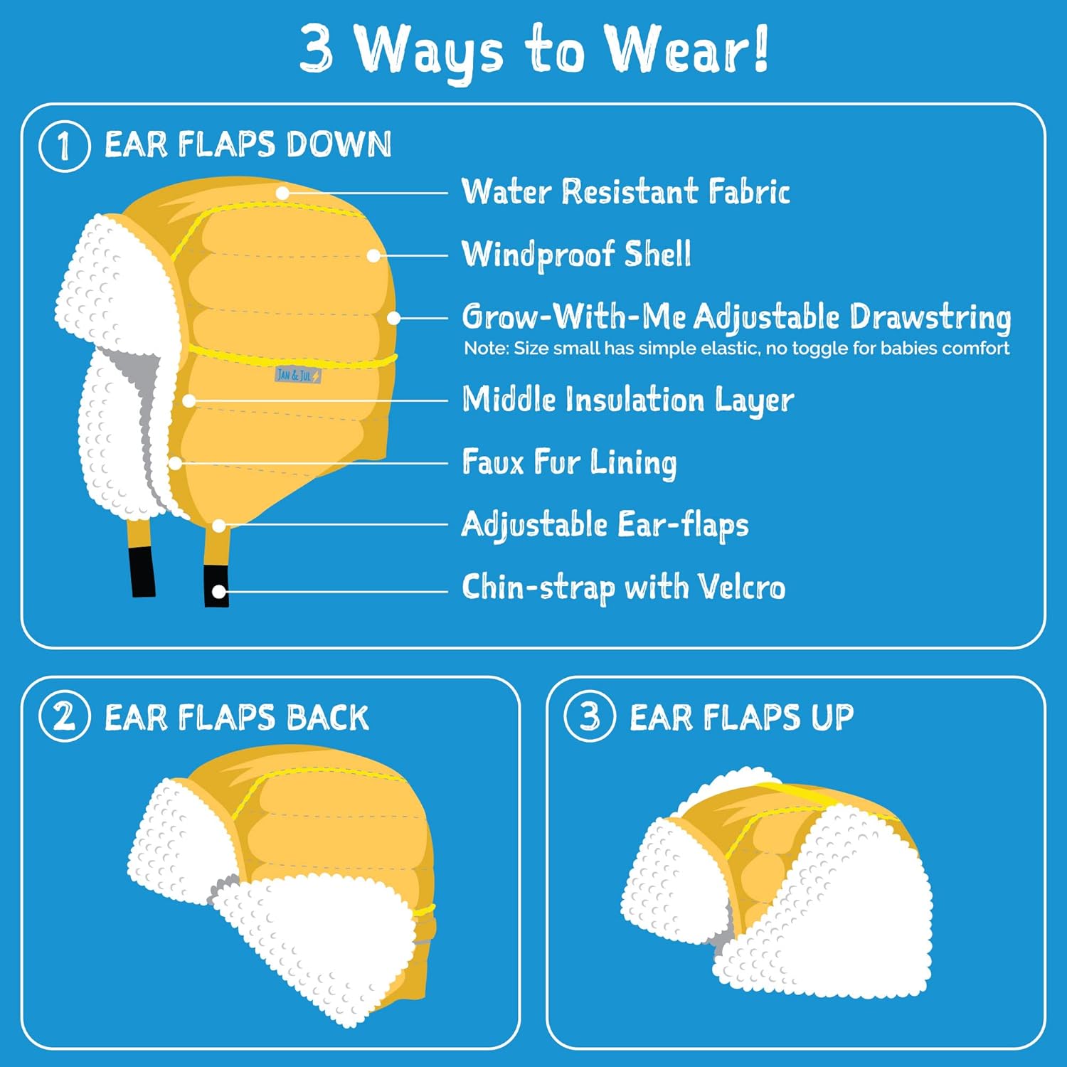 JAN JUL Water-Resistant Winter Hat for Babies and Kids