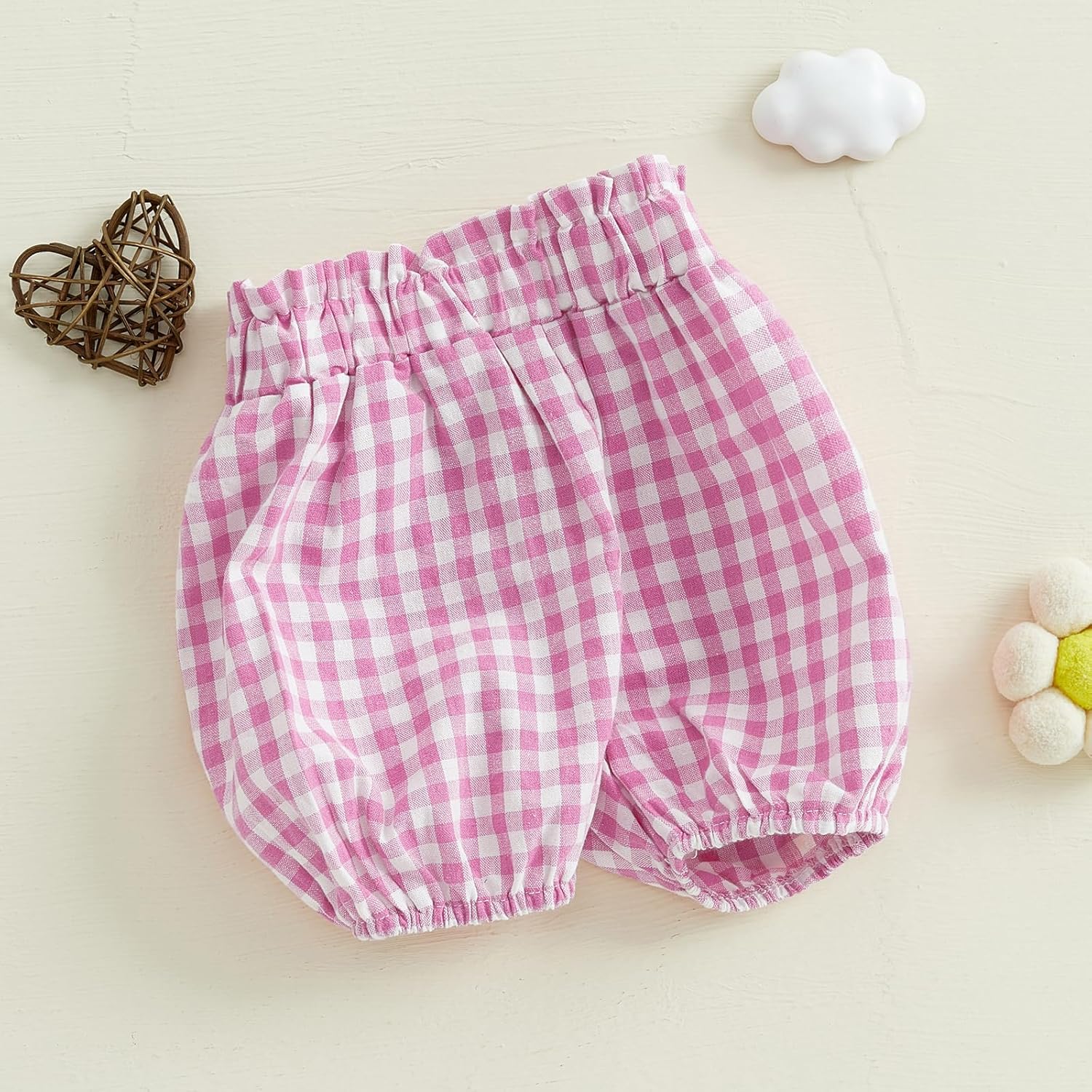 Emmababy Baby Girl Plaid Ruffle Shorts Bloomers Diaper Covers