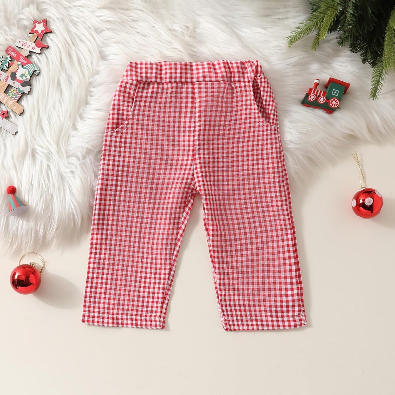 Christmas Kids Boys Girls Outfit - Santa Warm Sweater Pants Set