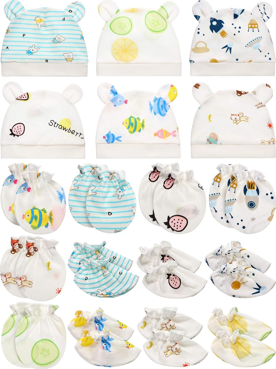 Geyoga Newborn Cap Mitten Set