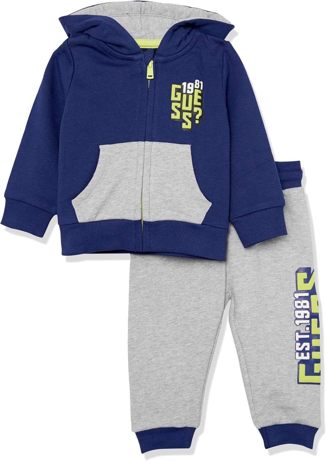 French Terry Screen and Puff Print Logo Zip Up