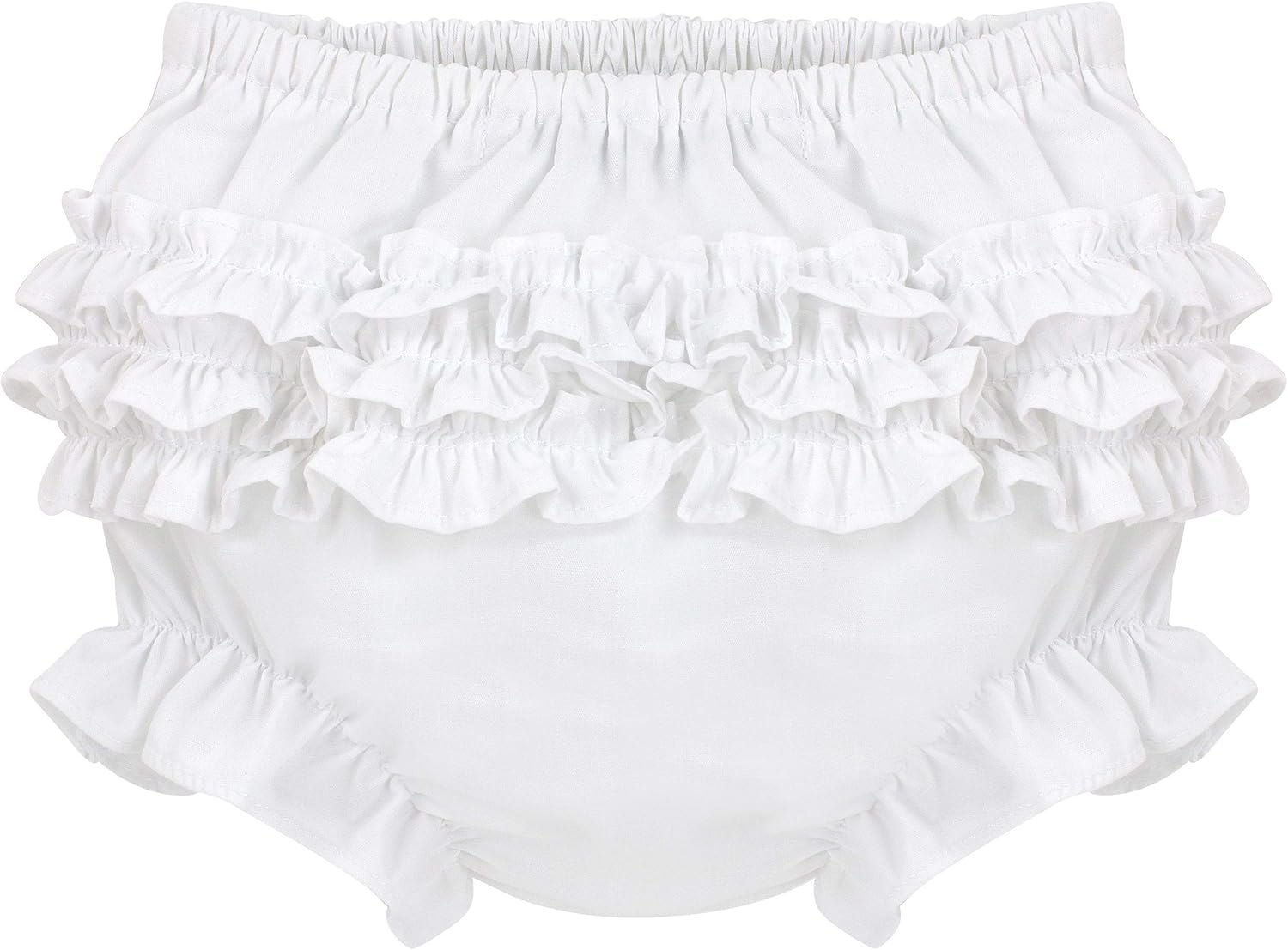Cute Baby Ruffle Bloomers for Girls - Diaper Cover in WhitePink