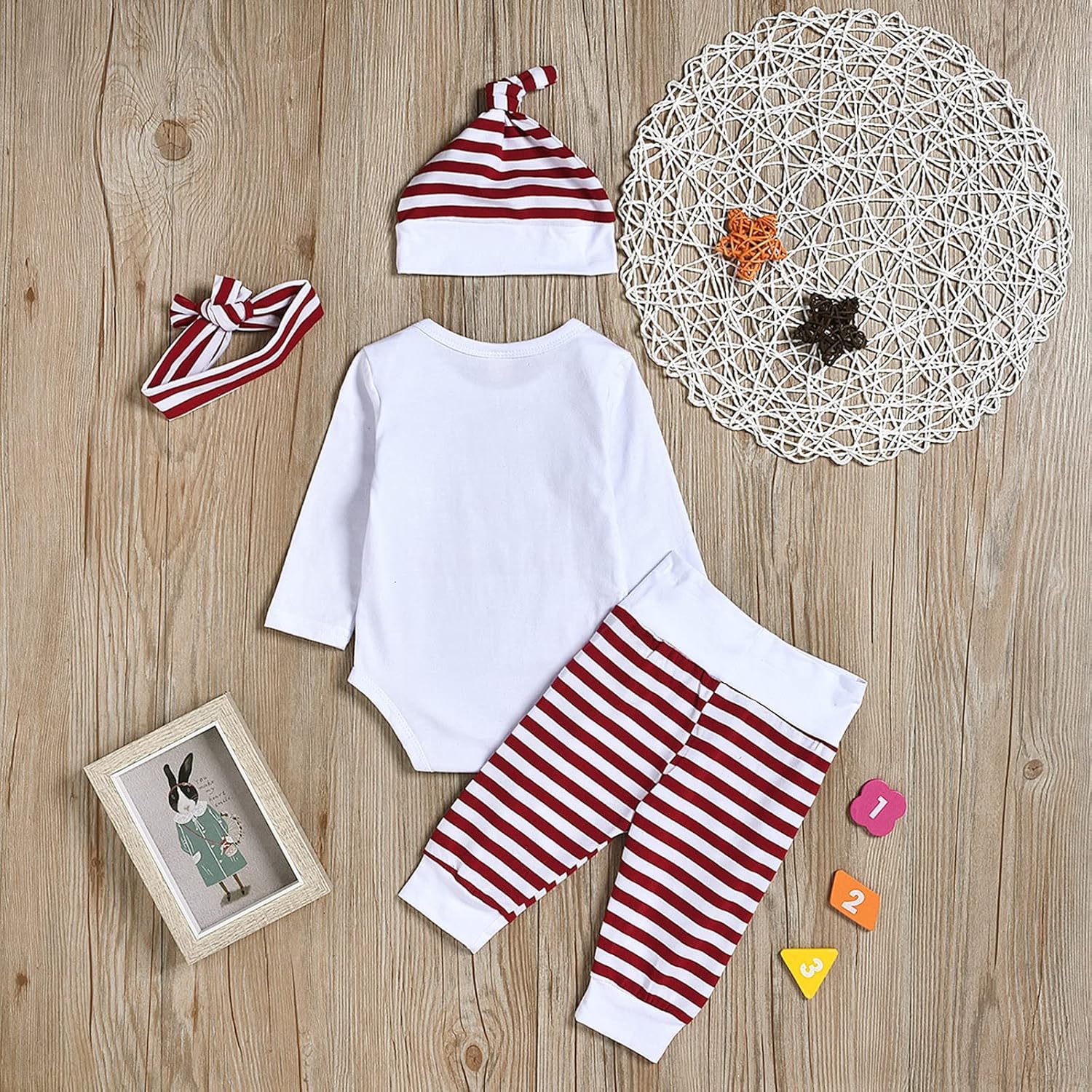 Charming Christmas Letter Print Romper for Babies Soft Cozy