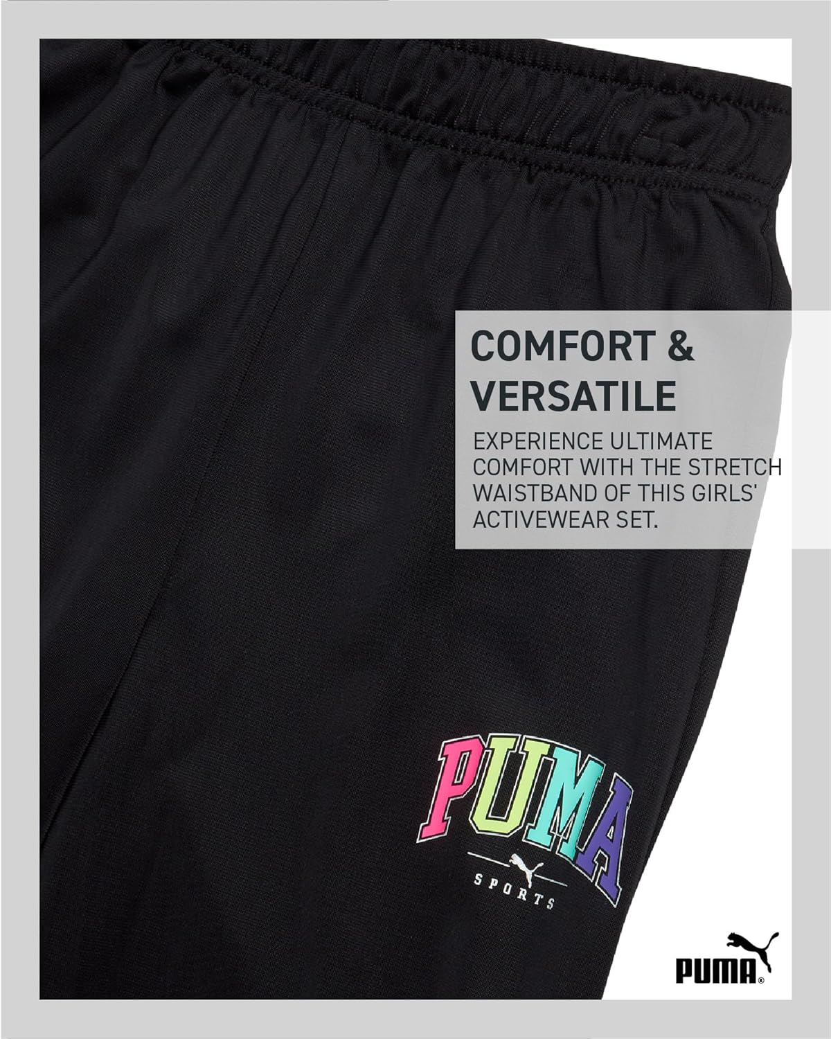 PUMA Girls Jogger Set athletic tricot flare pants zip-up jacket