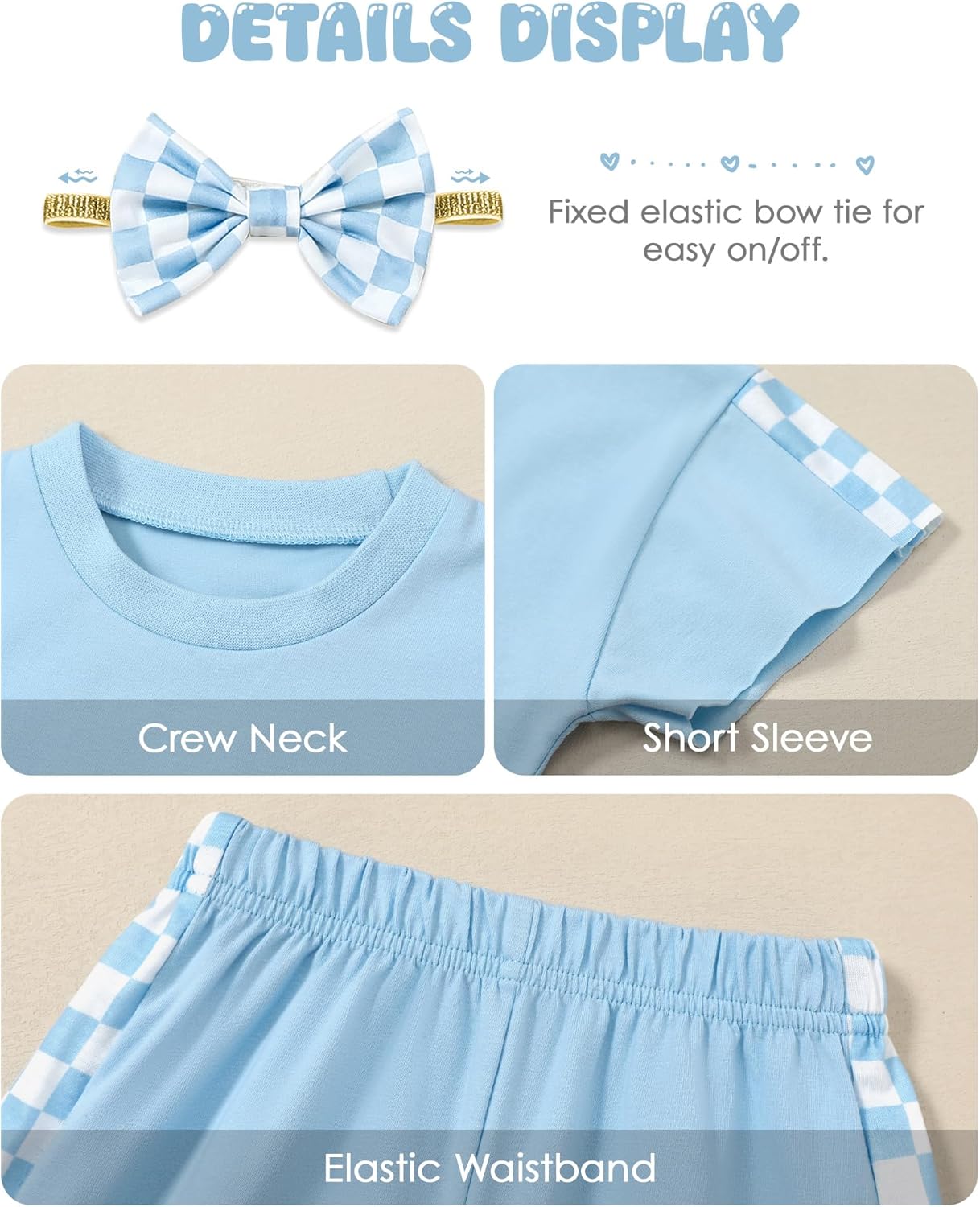 Sanmio Toddler Girl Summer Outfit Set Batwing T-ShirtShortsHeadband 3Pcs