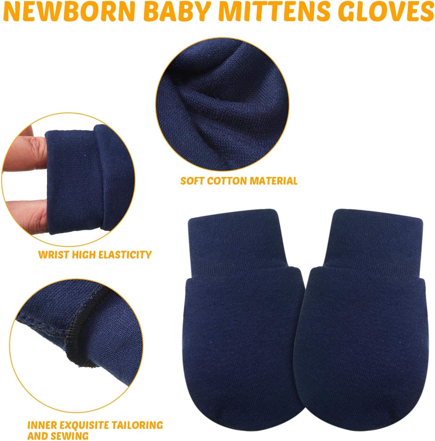 18-Pair No-Scratch mittens for Babies 0-6 Mo