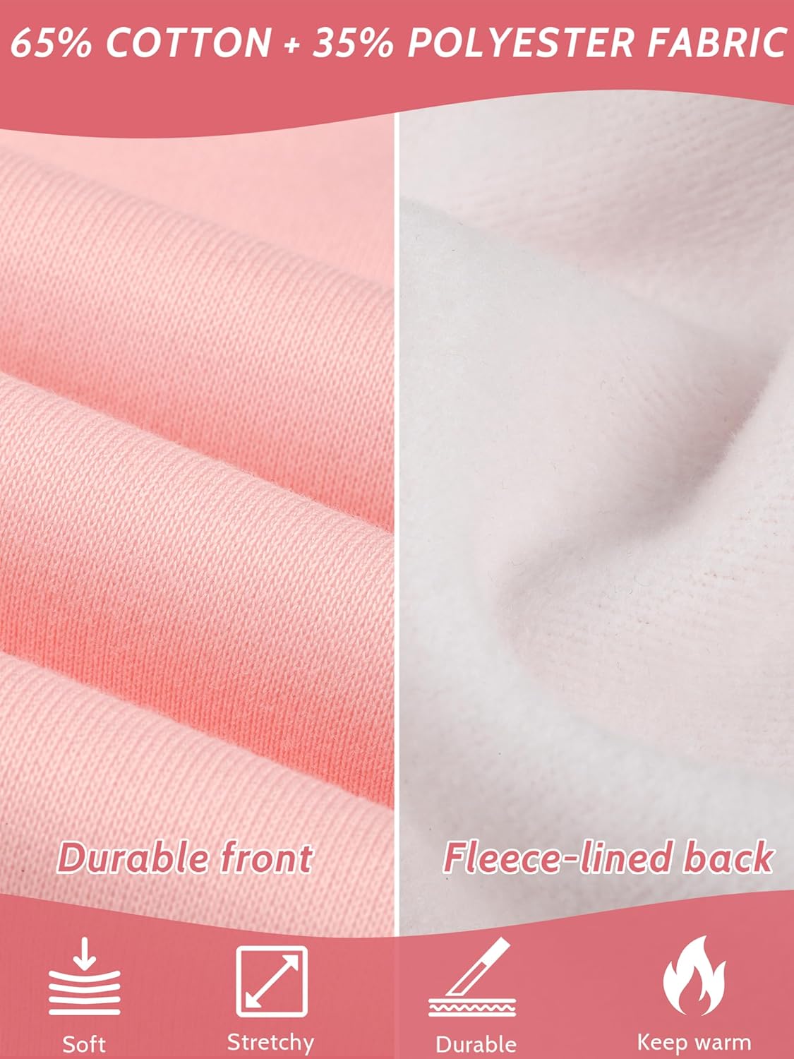 Resinta 3-Pack Fleece Sweatpants for Toddler Girls