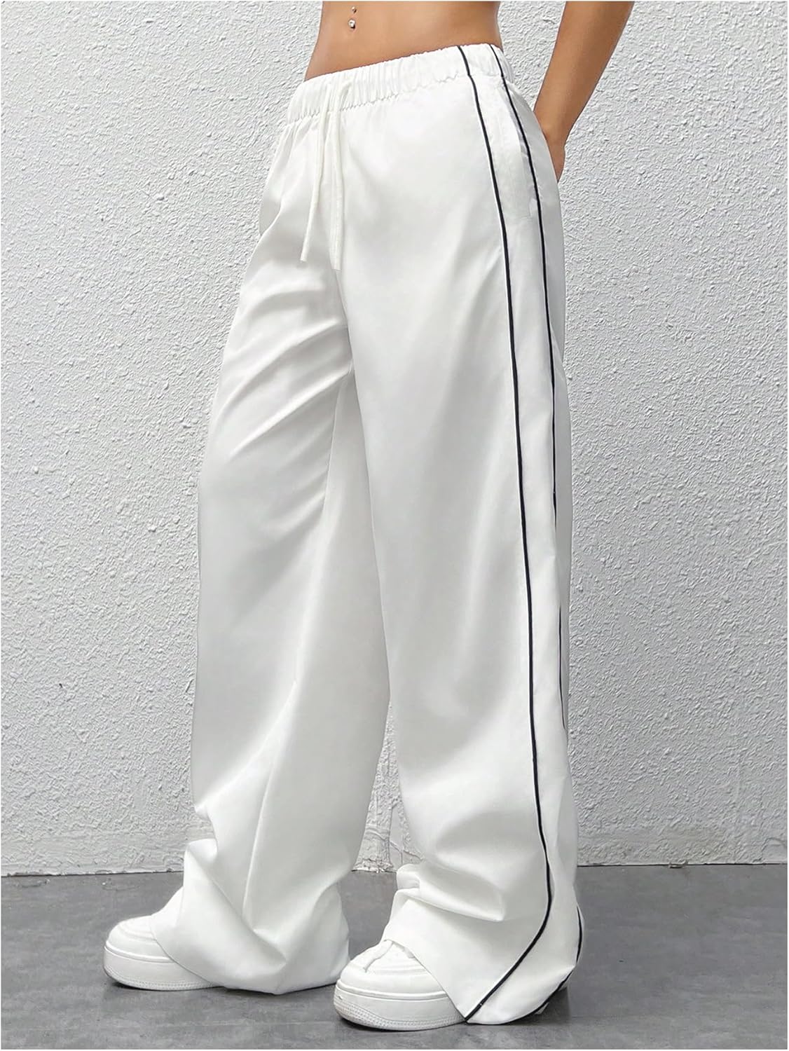 WDIRARA Girls Lightweight ContrastPanted Workout Pants