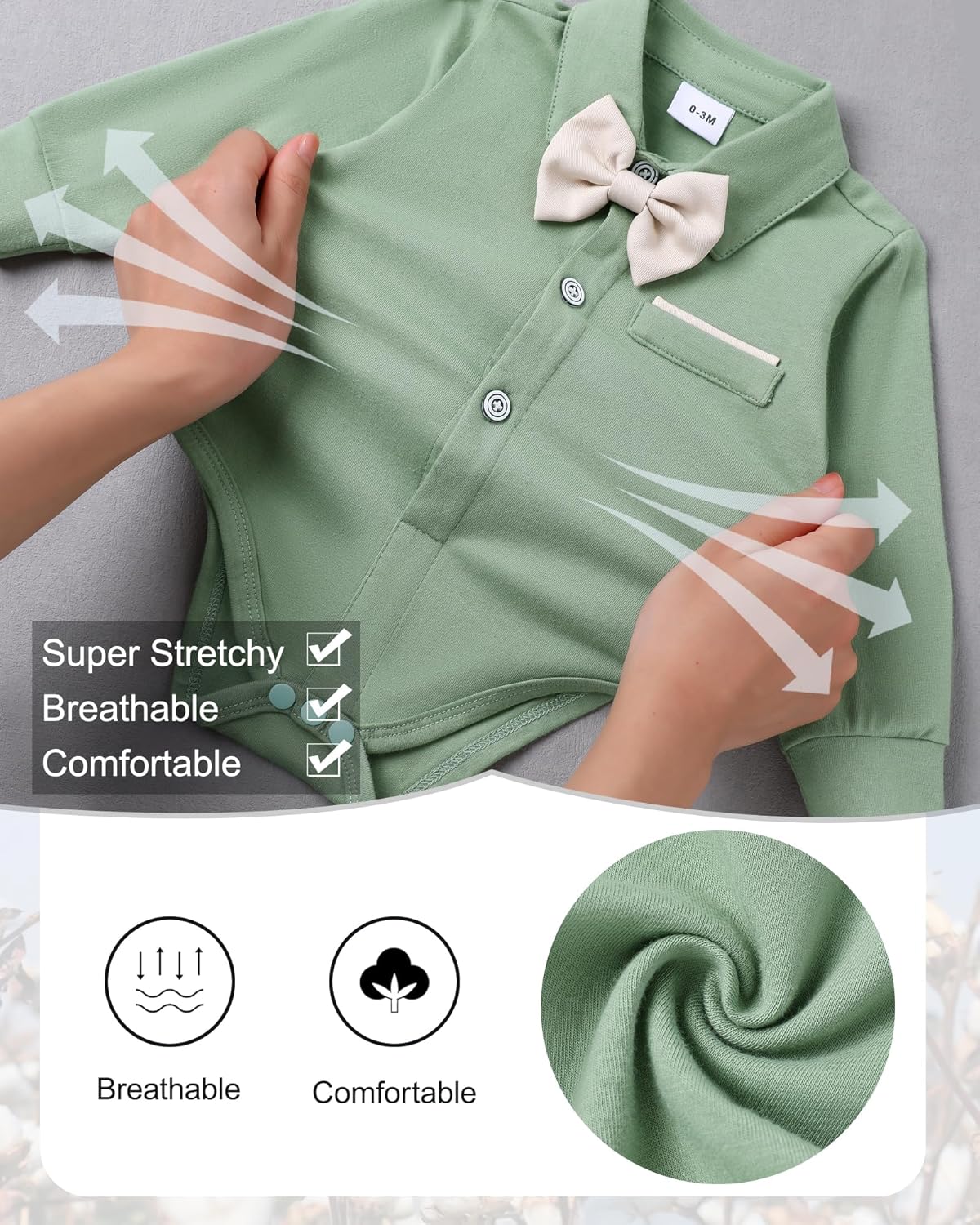 ZOEREA Baby Boy Suit - Gentleman Outfit for Newborn to 24 Months