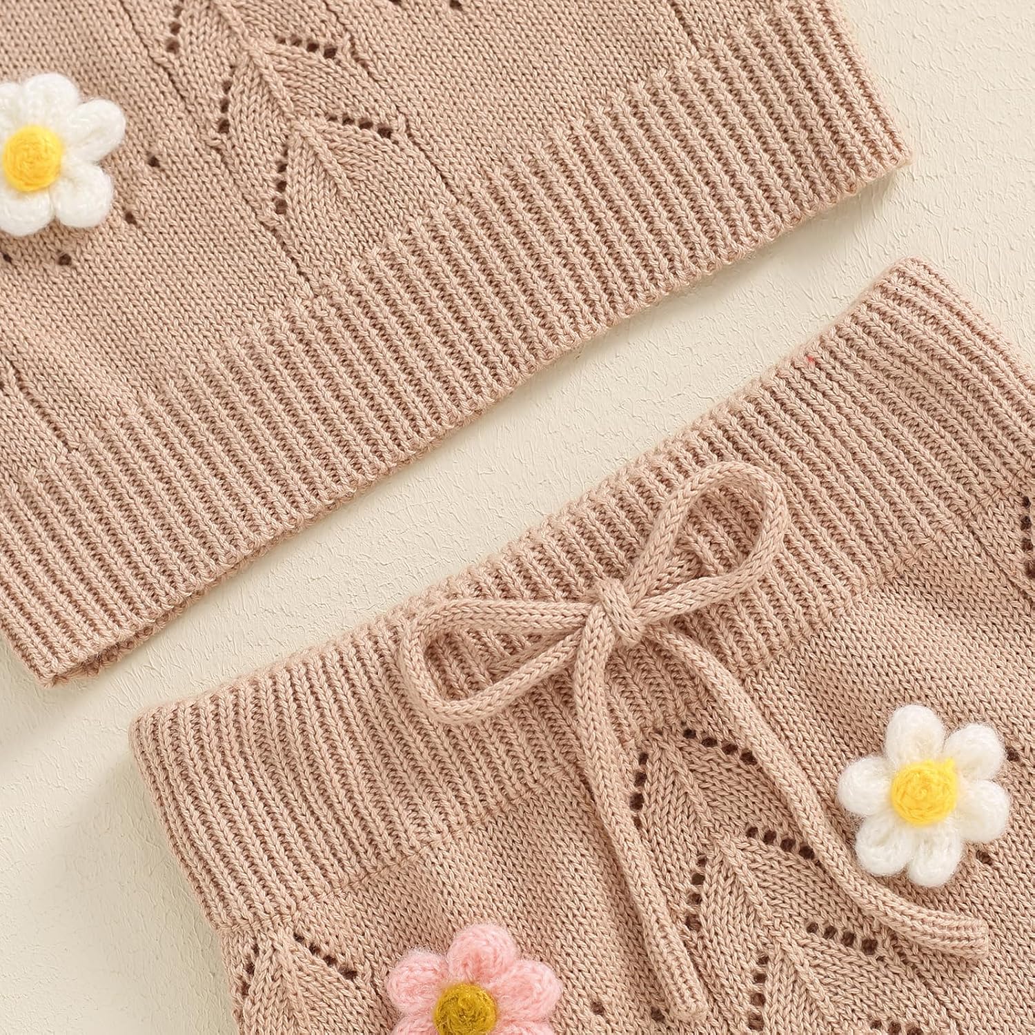 Adorable Toddler Girl Fall Outfit Knit Camisole Shorts Set