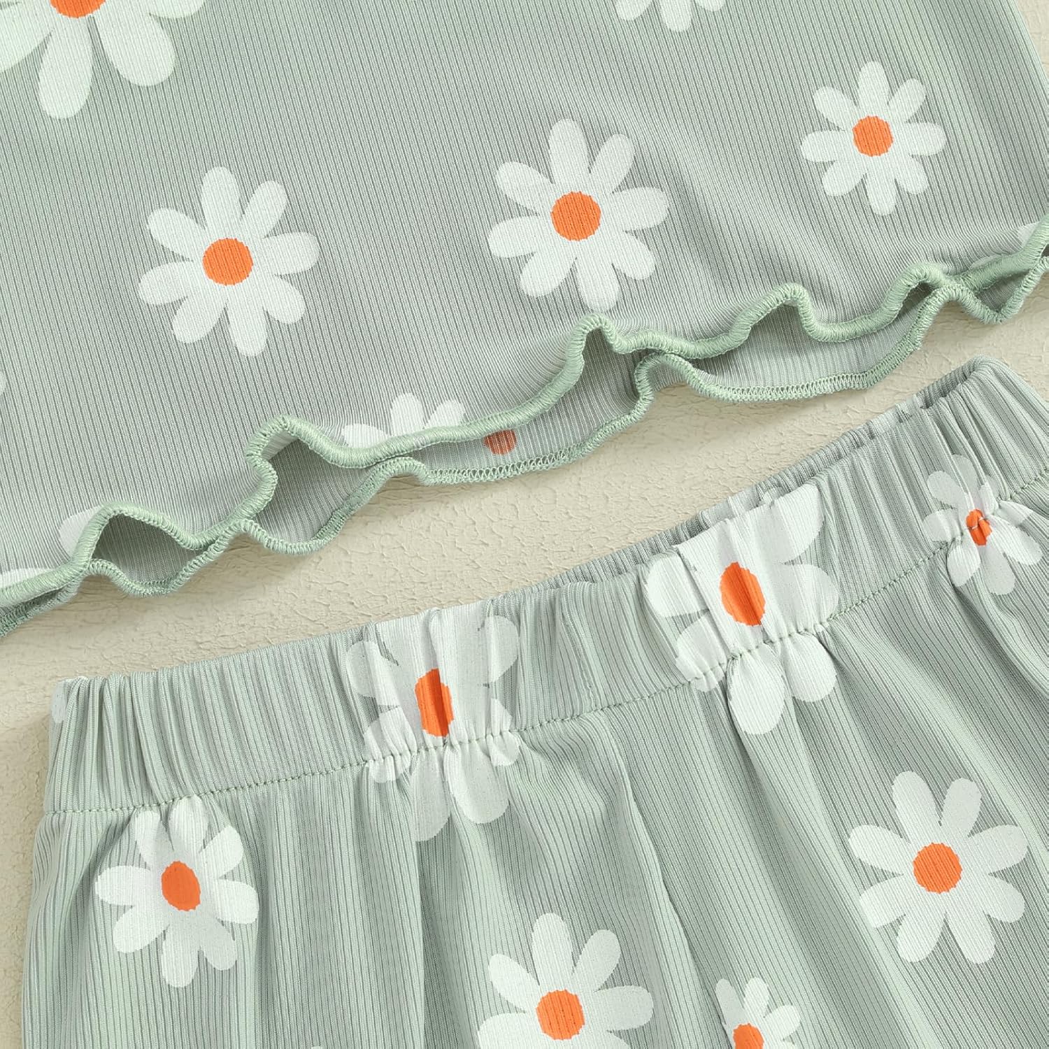 Floral Top Elastic waist short toddler girl - summer outfits