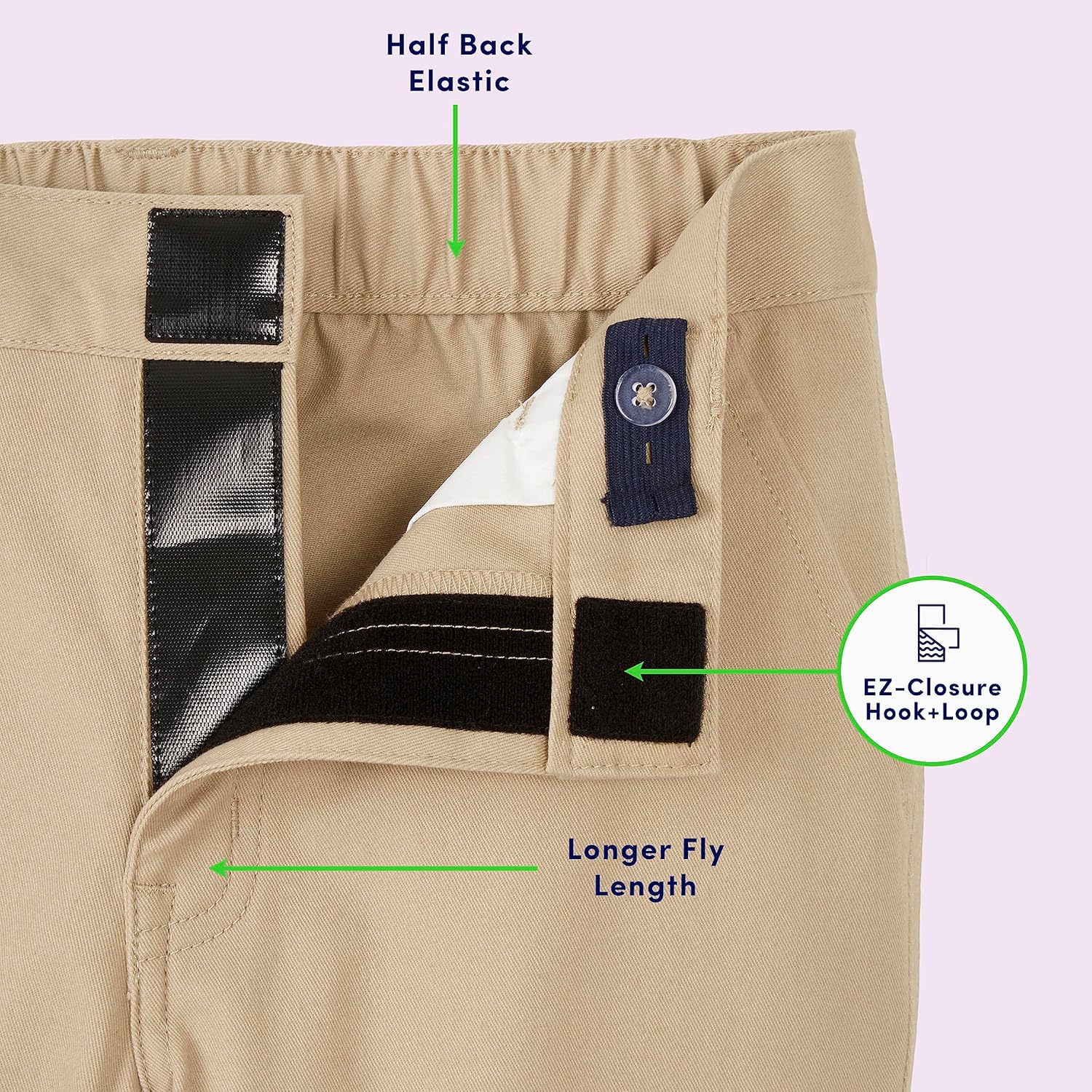 French Toast Girls Adaptive Straight Leg Stretch Twill Pant
