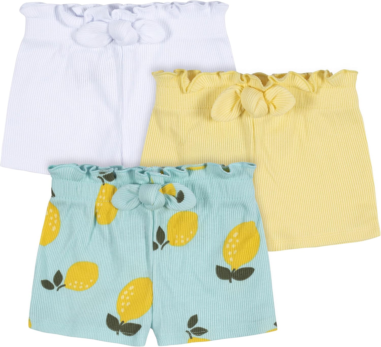 Gerber Baby Girls Toddler 3-Pack Pull-On Knit Shorts