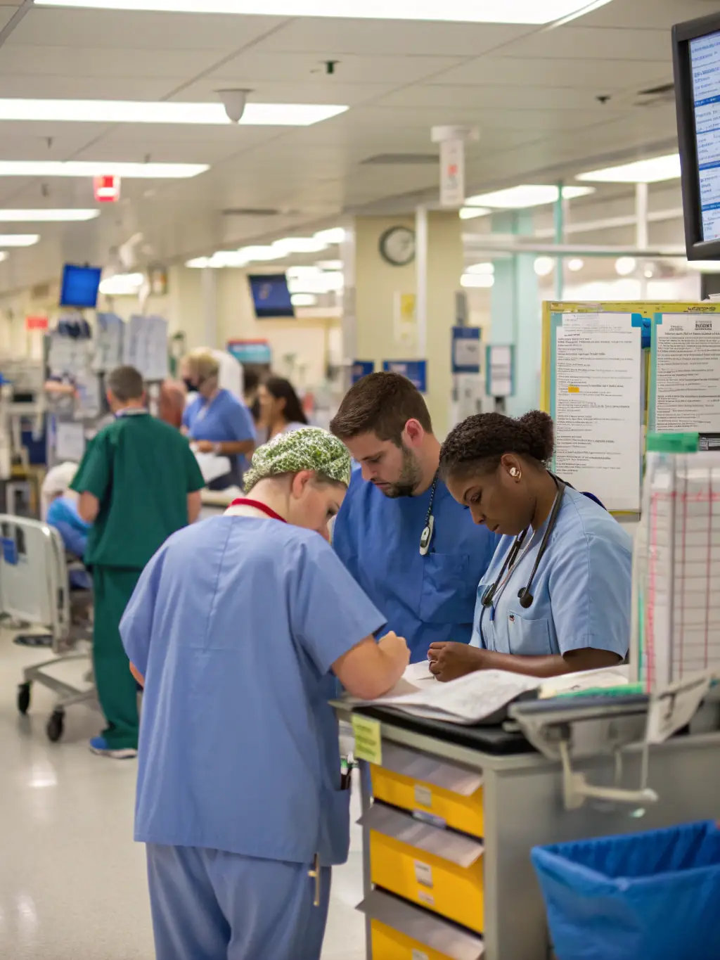 A modern hospital with doctors using advanced medical equipment, showcasing NEUROSYNTH LTD's role in enhancing healthcare services with technology.