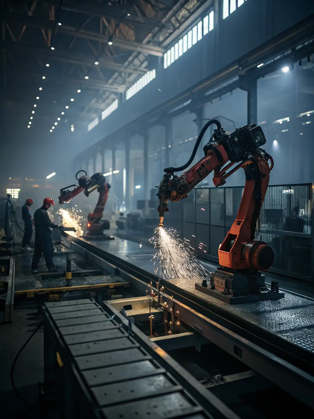 A high-tech manufacturing plant with robotic arms assembling products, representing NEUROSYNTH LTD's expertise in optimizing manufacturing processes through technology consulting.